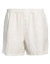 Aspesi Man Shorts & Bermuda Shorts Off White Size Xl Linen