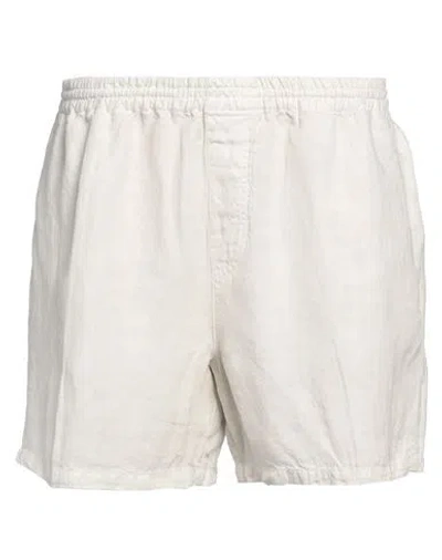 Aspesi Man Shorts & Bermuda Shorts Off White Size Xl Linen