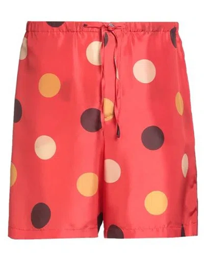 Aspesi Man Shorts & Bermuda Shorts Red Size M Silk In Multi