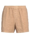 Aspesi Man Shorts & Bermuda Shorts Sand Size Xxl Linen In Beige