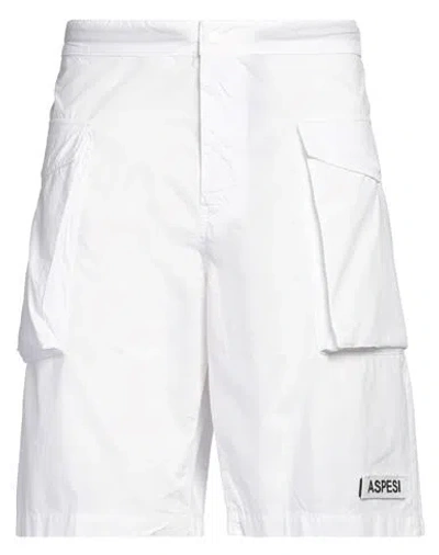 Aspesi Man Shorts & Bermuda Shorts White Size 36 Cotton