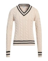 Aspesi Man Sweater Beige Size 38 Cotton
