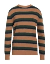 Aspesi Man Sweater Camel Size 42 Virgin Wool In Beige