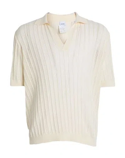Aspesi Man Sweater Cream Size 44 Linen, Cotton In White