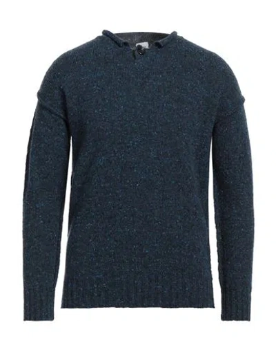 Aspesi Man Sweater Blue Size 38 Wool, Acrylic, Polyamide, Mohair Wool In Navy Blue