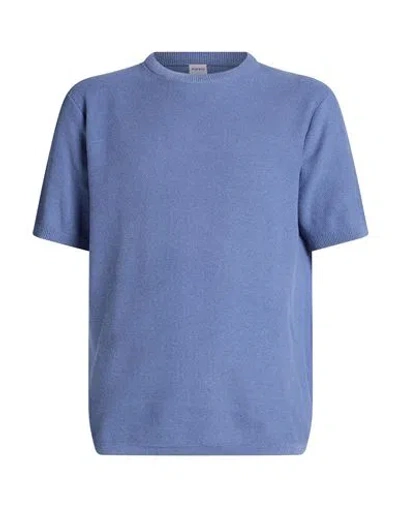 Aspesi Man Sweater Slate Blue Size 42 Cotton