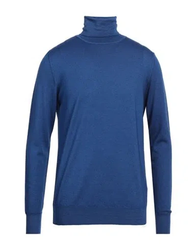 Aspesi Man Turtleneck Blue Size 40 Wool