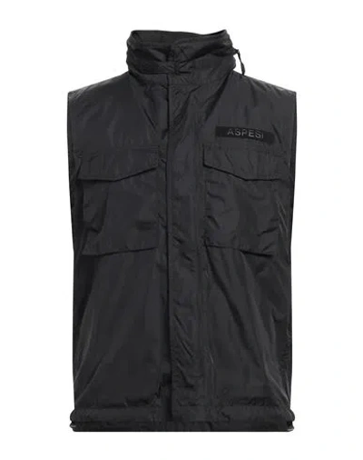 Aspesi Man Vest Black Size L Polyamide