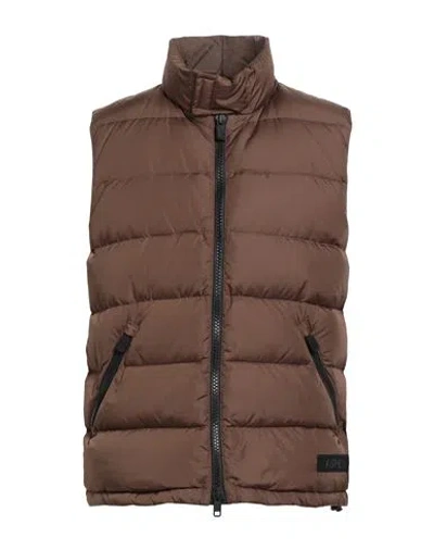 Aspesi Man Vest Brown Size Xl Polyamide