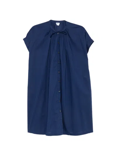 Aspesi Mandarin-collar Mini Dress In Blue
