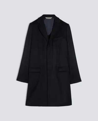 Aspesi Manteau En Laine Vierge Et Alpaga Avec Ouate Thermore - Navy In Black