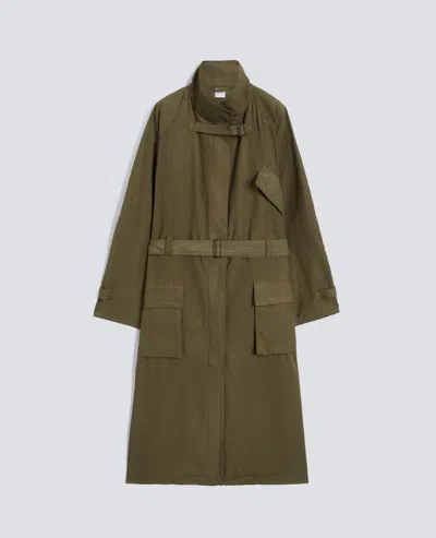 Aspesi Manteau En Popeline De Coton Teint A La Teinture In Green