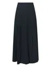 Aspesi Maxi Viscose Skirt In Blue