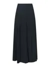 Aspesi Classic Black Skirt With Silhouette In Blue