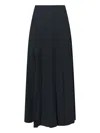 Aspesi Maxi Viscose Skirt In Black