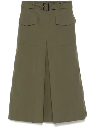 Aspesi Meari Midi Skirt In Green