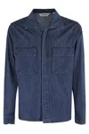 Aspesi Medium Denim Shirt With Classic Collar In Blue