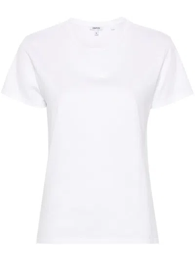 Aspesi White Solid Round Neck T-shirt