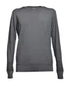 Aspesi Dark Gray Wool Crewneck Sweater In Black