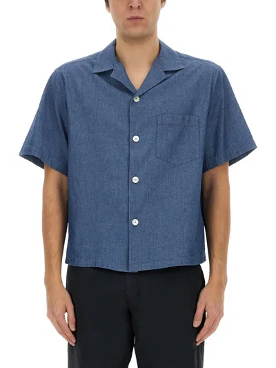 Aspesi Men's Classic Mini Shirt In Blue