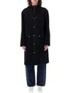 Aspesi Wool Blend Melton Loose Parka In Black