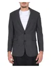 Aspesi Single-breasted Virgin Wool Jacket In Grey