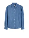 Aspesi Long-sleeved Denim Shirt In Azzurro
