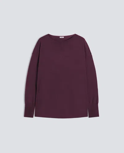 Aspesi Merino Wool Boat-neck Knit - Barbera In Purple