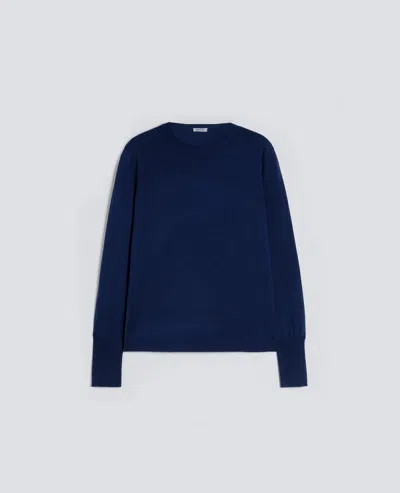 Aspesi Merino Wool Crew-neck Jumper In Blue