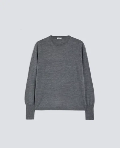 Aspesi Merino Wool Crew-neck Jumper In Gray
