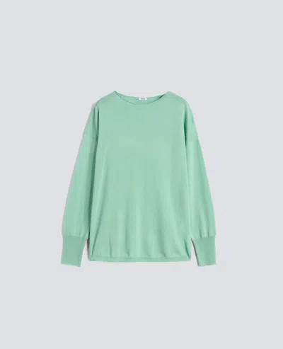 Aspesi Merino Wool Jumper With Boat Neck In Green