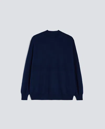 Aspesi Merino Wool Turtleneck Jumper In Blue