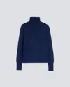 Aspesi Merino Wool Turtleneck Jumper In Blue