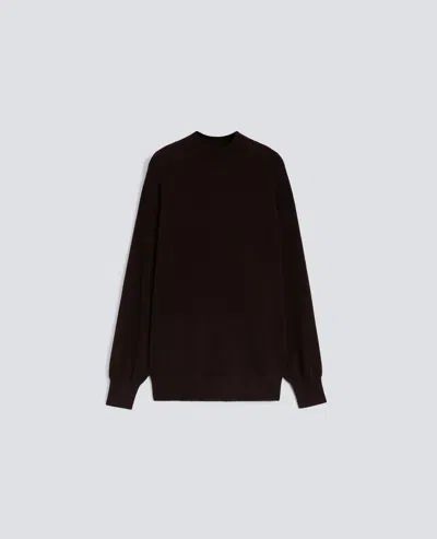 Aspesi Merino Wool Turtleneck Jumper In Brown