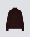 Aspesi Merino Wool Turtleneck Jumper In Brown