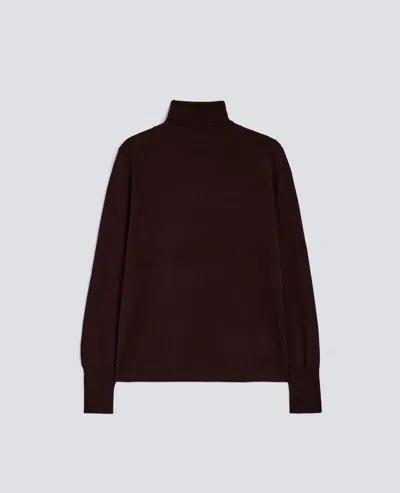 Aspesi Merino Wool Turtleneck Jumper In Brown