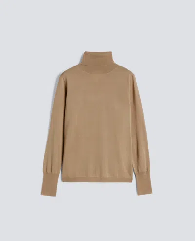 Aspesi Merino Wool Turtleneck Jumper In Brown