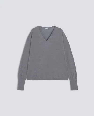 Aspesi Merino Wool V-neck Knit - Grey In Gray