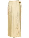 Aspesi Metallic Wrap Cargo Skirt In Yellow
