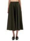 Aspesi Flared Midi Skirt With Flattering Silhouette In Green
