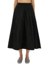 Aspesi Pleated A-line Mid-length Skirt In Multi