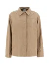 Aspesi Mid-length Camel Jacket With Snap Button Closure In Brown