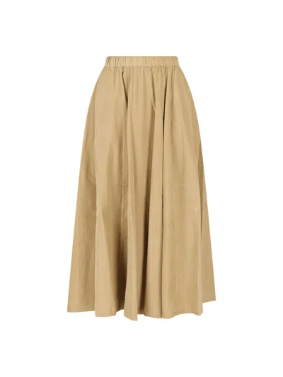Aspesi Midi Cotton Skirt In Beige