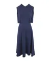 Aspesi Draped-panel Midi Dress In Blue