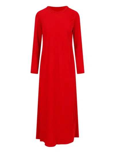 ASPESI MIDI DRESS WITH ROUND NECKLINE AND THREE-QUARTER SLEEVES