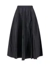 Aspesi Midi-length Skirt With Elastic Waistband In Black