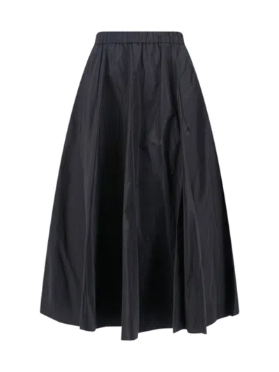 Aspesi Midi-length Skirt With Elastic Waistband In Black