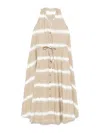 Aspesi Striped Midi Dress In Beige