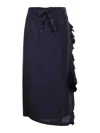 Aspesi Ruffle Detailing Skirt In Azul