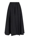 Aspesi Black Solid Midi Skirt In Black